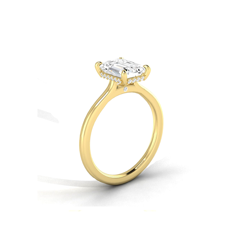 Vins Hidden Halo Moissanite Engagement Ring-VOOGME