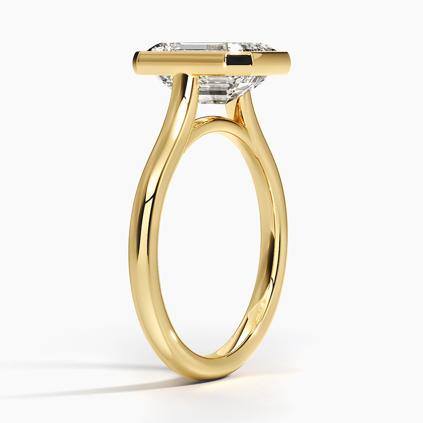 Solitaire Bezel Moissanite Engagement Ring-VOOGME