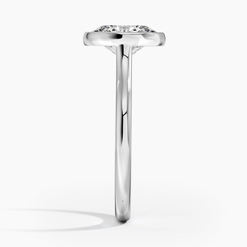 Solitaire Bezel Moissanite Engagement Ring-VOOGME