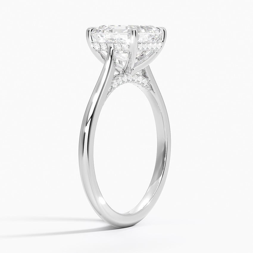 Cathedral Hidden Halo Moissanite Engagement Ring-VOOGME