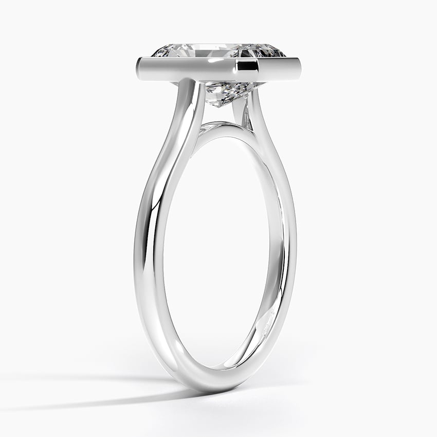Solitaire Bezel Moissanite Engagement Ring-VOOGME