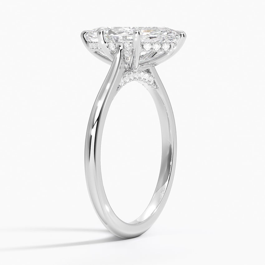 Cathedral Hidden Halo Moissanite Engagement Ring-VOOGME
