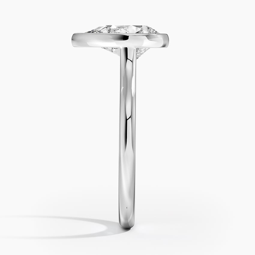 Solitaire Bezel Moissanite Engagement Ring-VOOGME