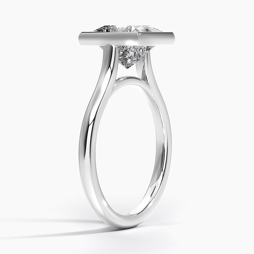 Solitaire Bezel Moissanite Engagement Ring-VOOGME