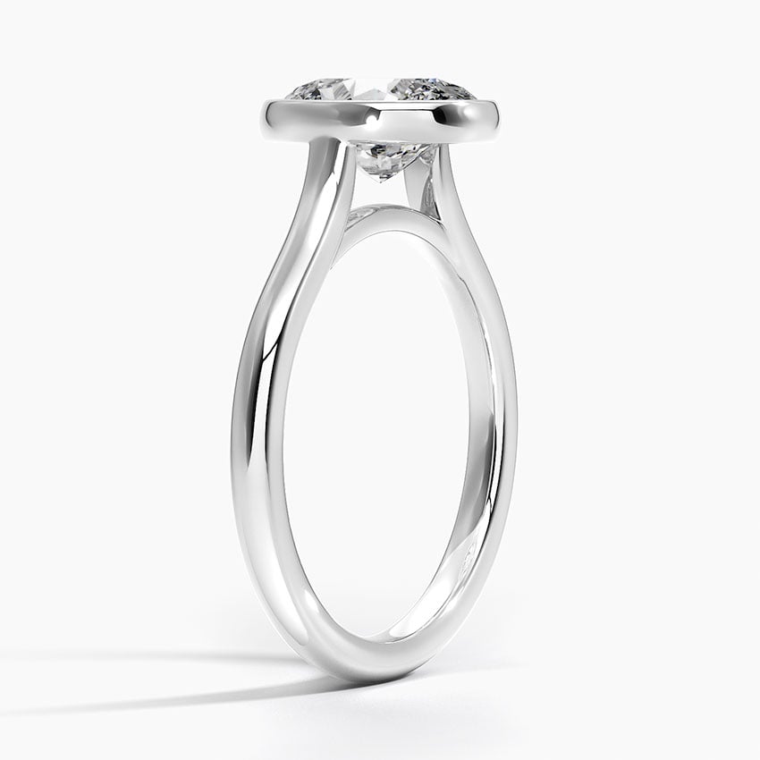 Solitaire Bezel Moissanite Engagement Ring-VOOGME