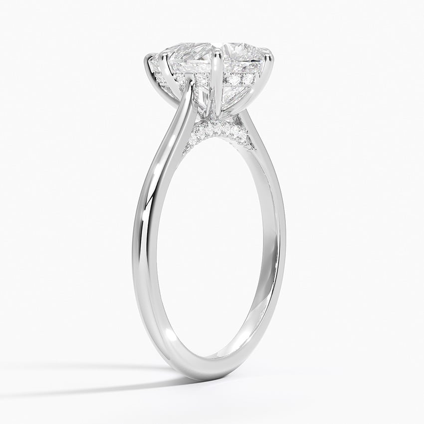 Cathedral Hidden Halo Moissanite Engagement Ring-VOOGME