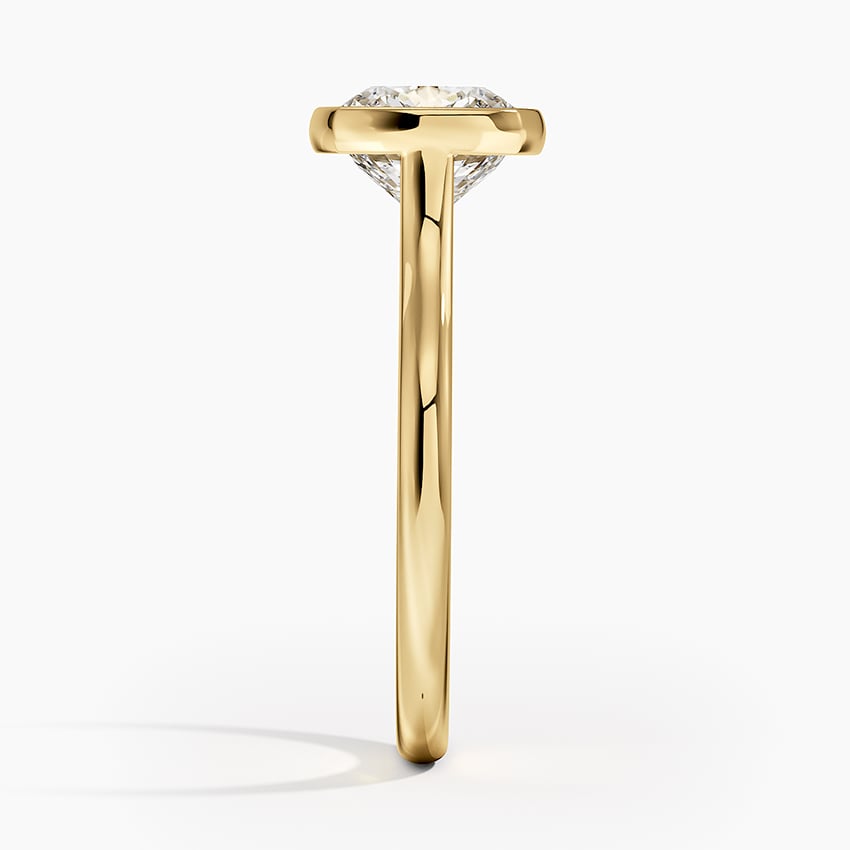 Solitaire Bezel Moissanite Engagement Ring-VOOGME