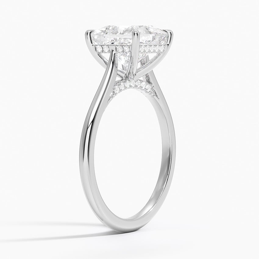 Cathedral Hidden Halo Moissanite Engagement Ring-VOOGME