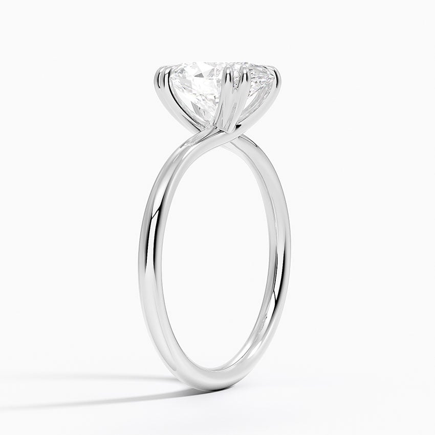 Solitaire Double Claws Moissanite Engagement Ring-VOOGME