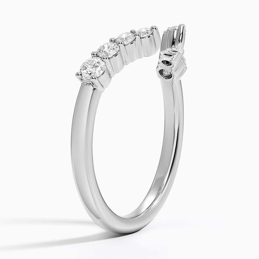 V Open Moissanite Wedding BandVOOGME