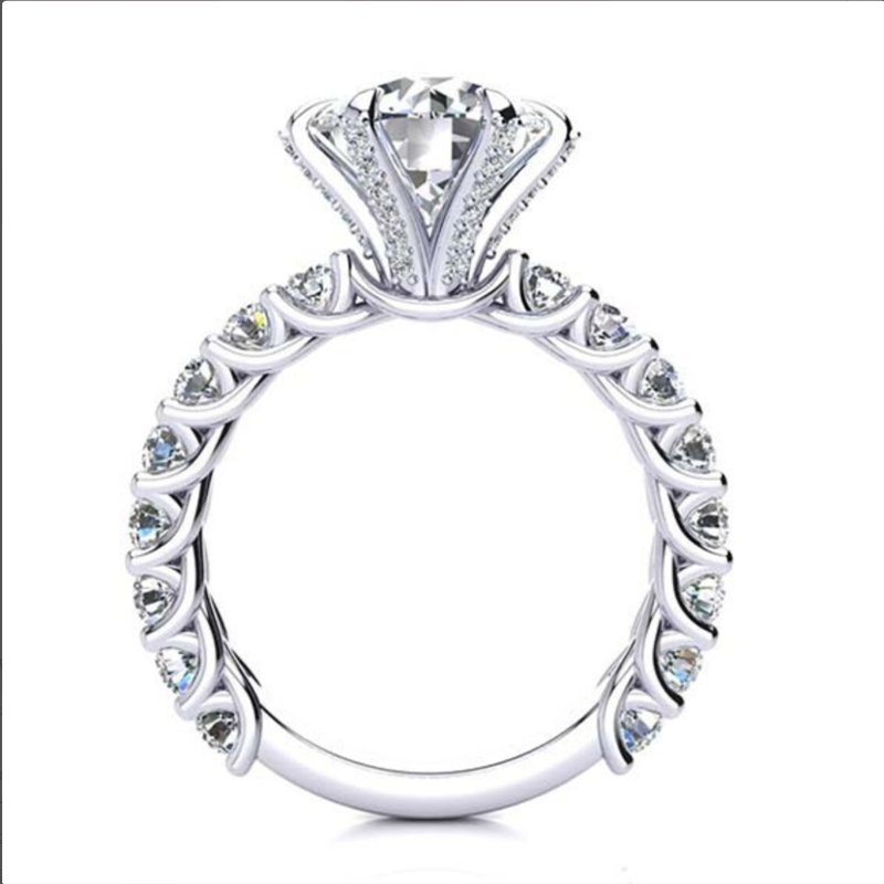 Bright Star Moissanite Engagement Ring-VOOGME