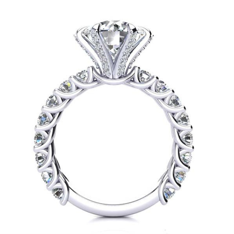 Bright Star Moissanite Engagement Ring-VOOGME