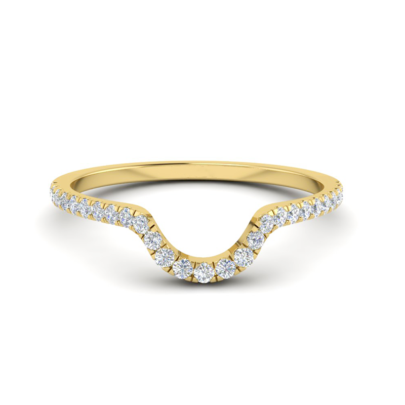 Soikea Curved Moissanite Wedding Band-VOOGME