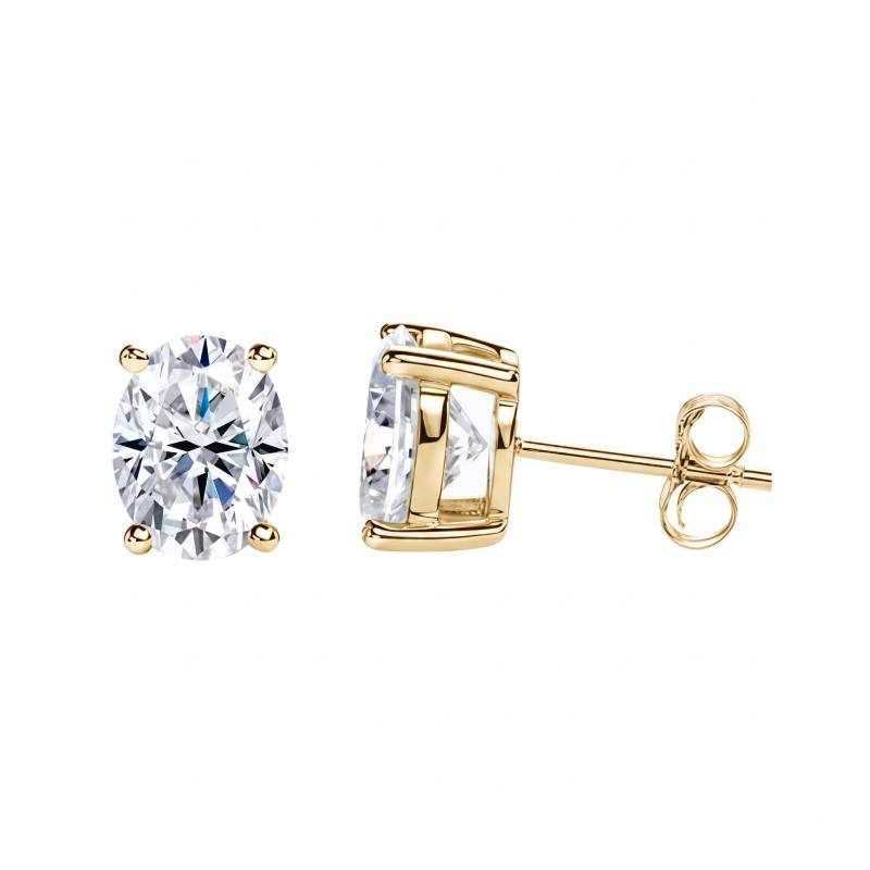 Classic Oval Moissanite Stud Earrings