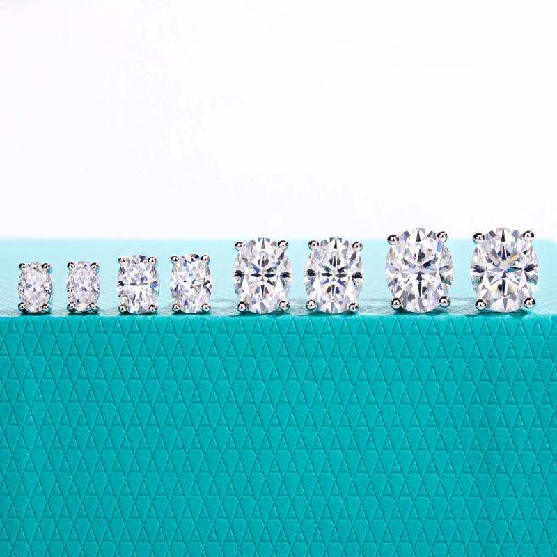 Classic Oval Moissanite Stud Earrings