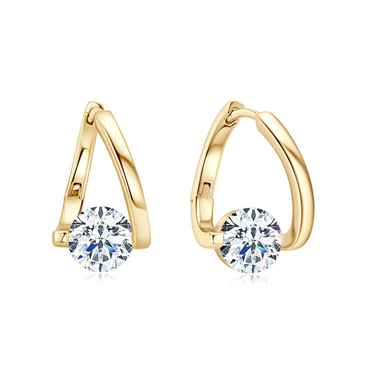 Twisted Setting Moissanite Earrings-VOOGME