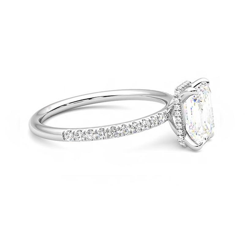 Hyne Pave Moissanite Engagement Ring-VOOGME
