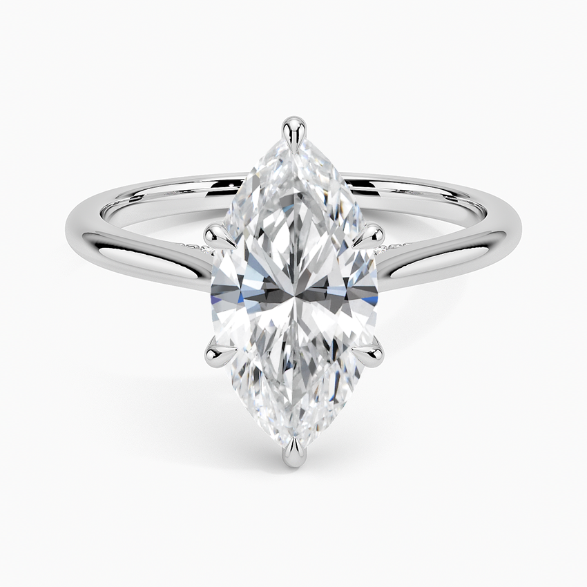 Cathedral Hidden Halo Moissanite Engagement Ring-VOOGME