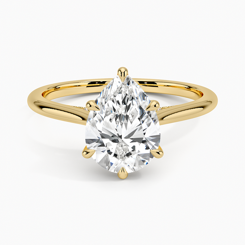 Cathedral Hidden Halo Moissanite Engagement Ring-VOOGME