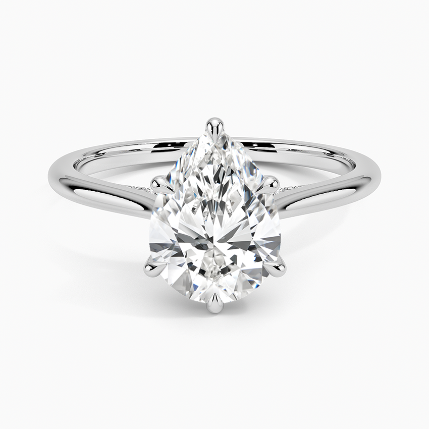 Cathedral Hidden Halo Moissanite Engagement Ring-VOOGME