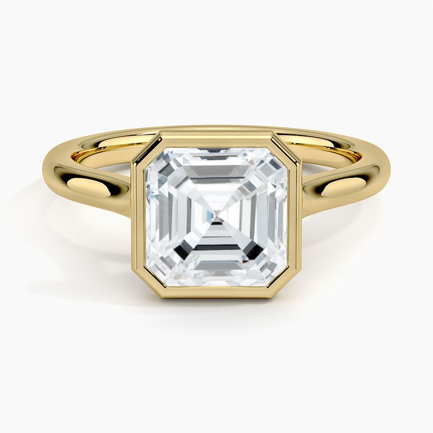 Solitaire Bezel Moissanite Engagement Ring-VOOGME