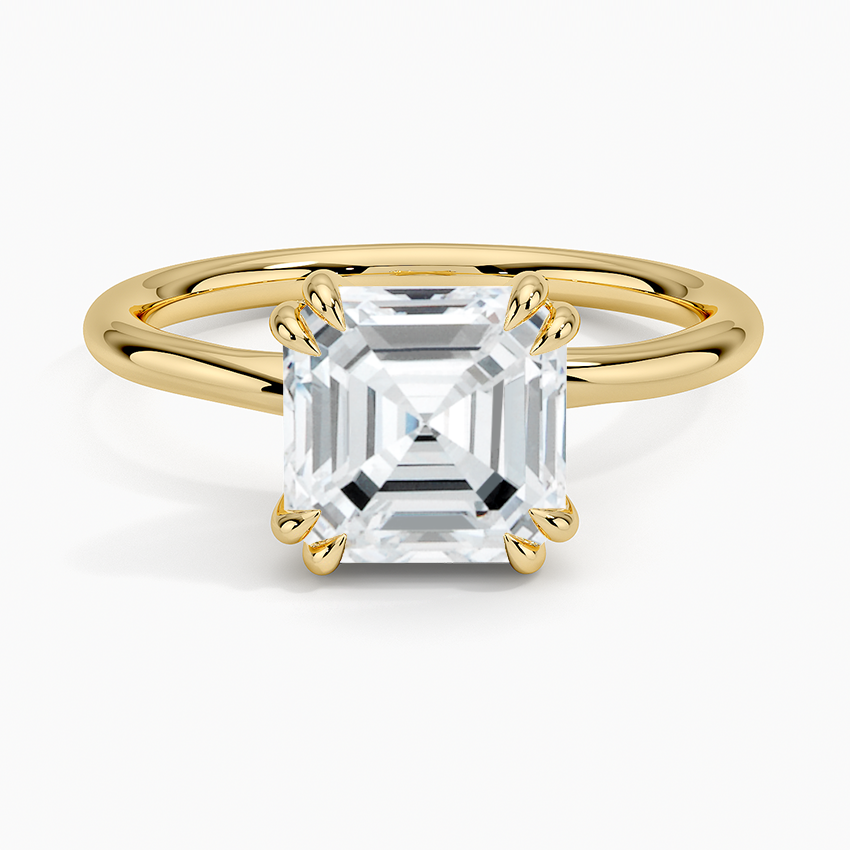 Solitaire Double Claws Moissanite Engagement Ring-VOOGME