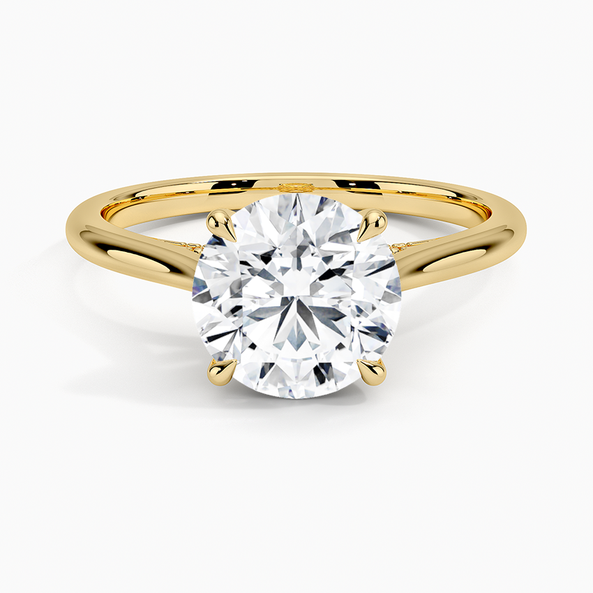 Cathedral Hidden Halo Moissanite Engagement Ring-VOOGME