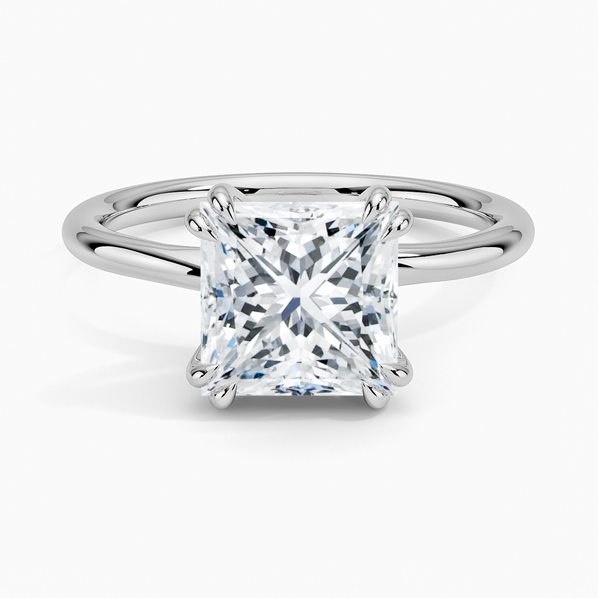 Solitaire Double Claws Moissanite Engagement Ring-VOOGME