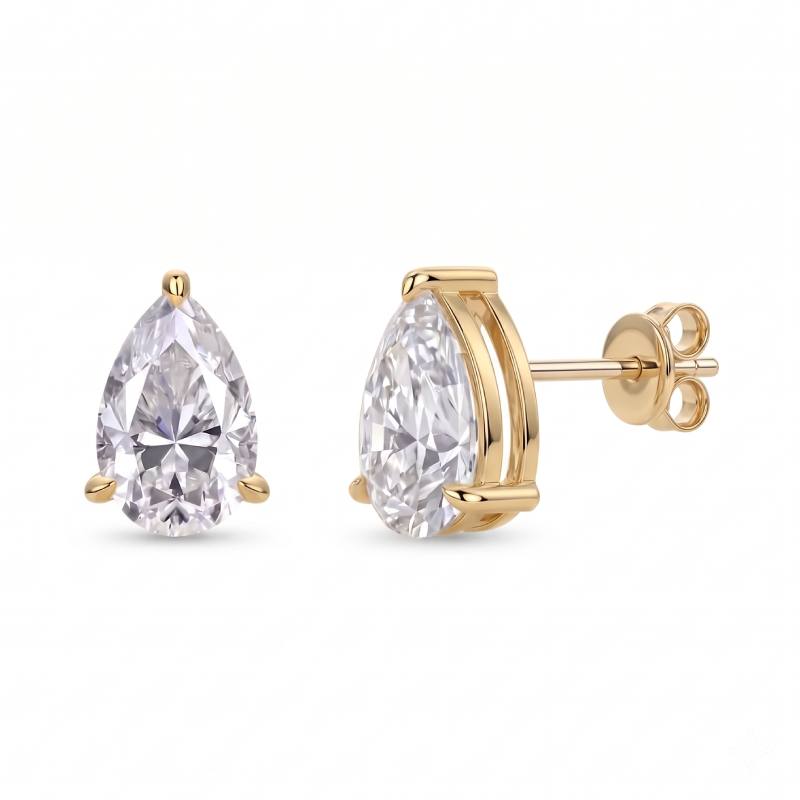 Classic Pear Cut Moissanite Stud Earrings