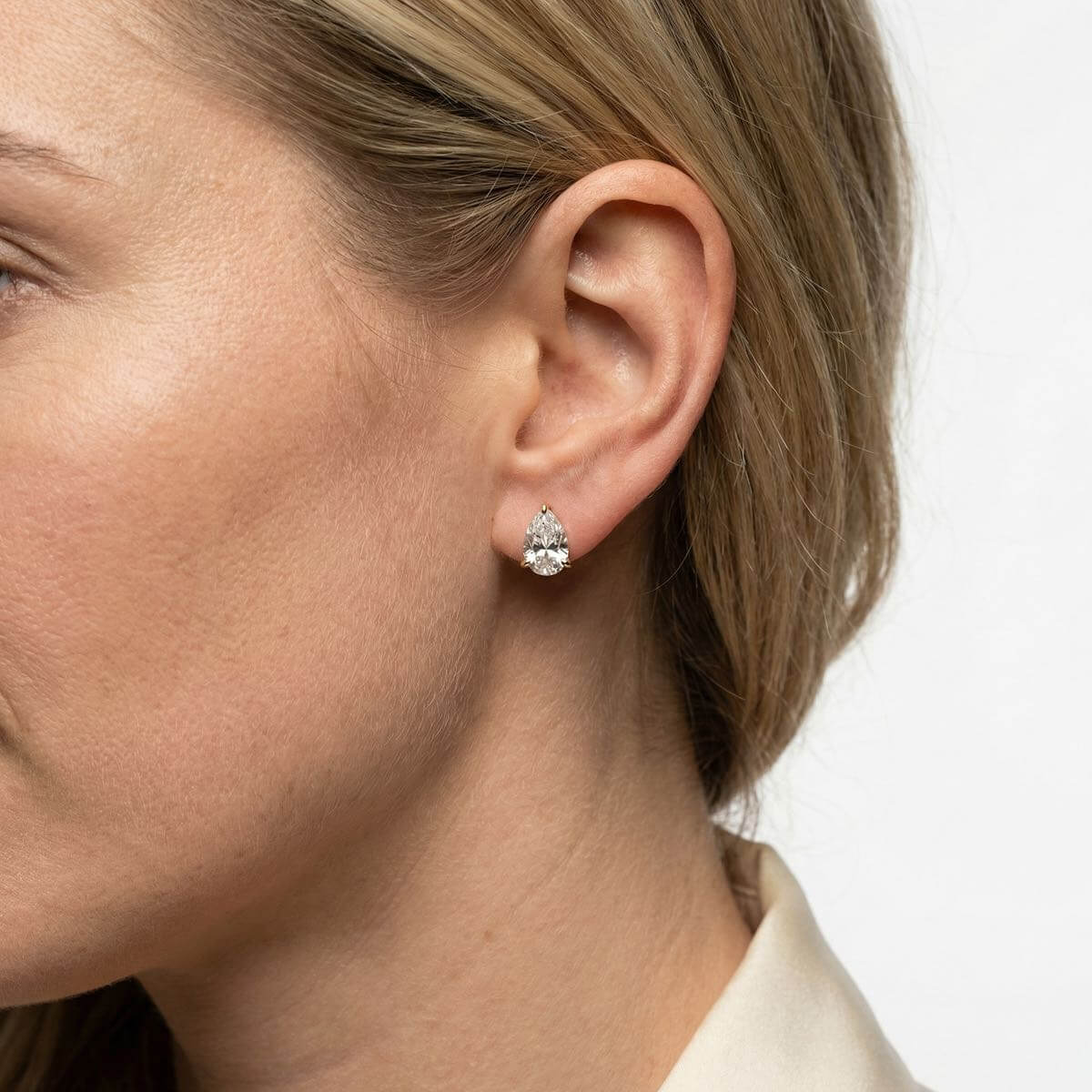 Classic Pear Cut Moissanite Stud Earrings