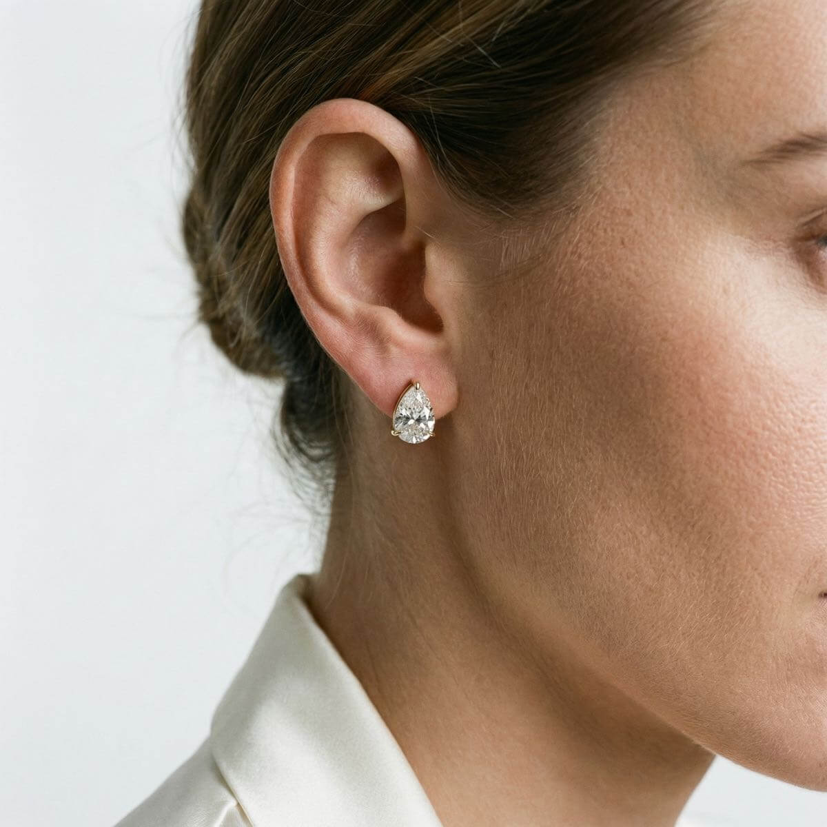 Classic Pear Cut Moissanite Stud Earrings