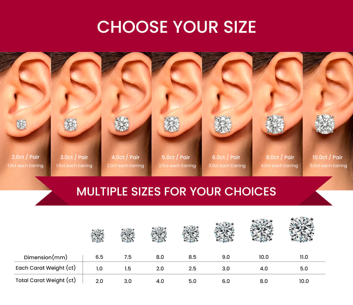 Classic Four-Prong Moissanite Stud Earrings