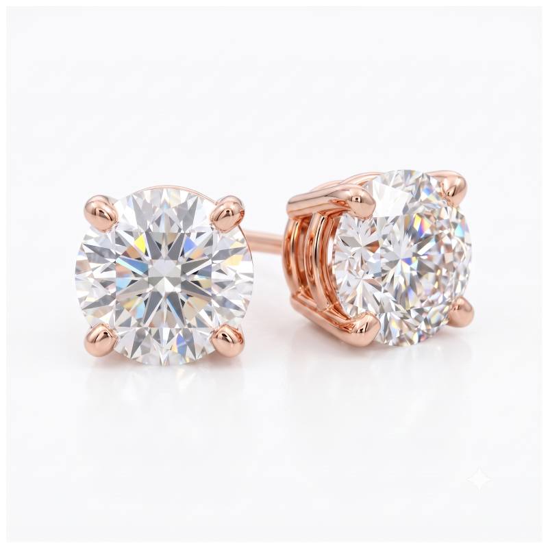 Classic Four-Prong Moissanite Stud Earrings