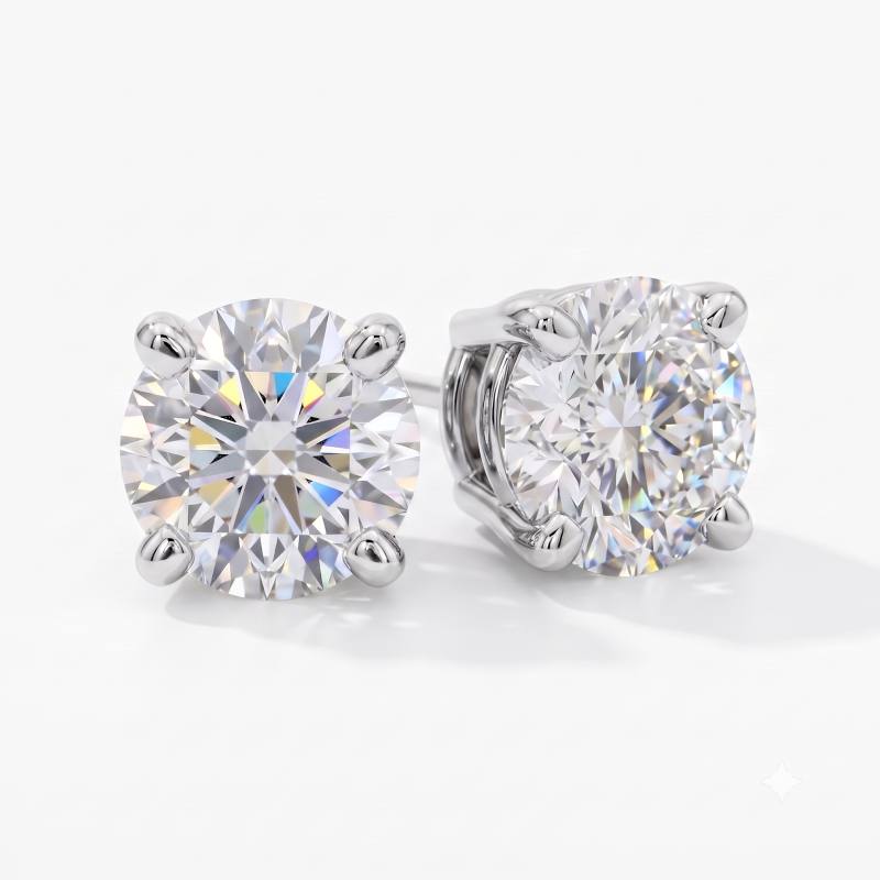 Classic Four-Prong Moissanite Stud Earrings