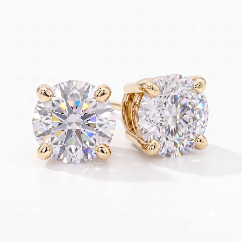 Classic Four-Prong Moissanite Stud Earrings