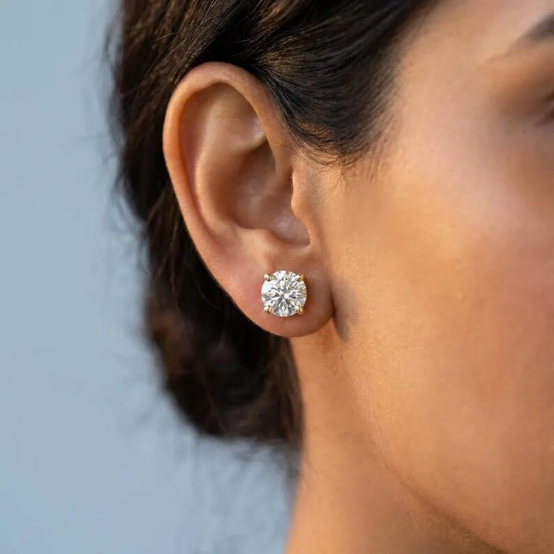 Classic Four-Prong Moissanite Stud Earrings
