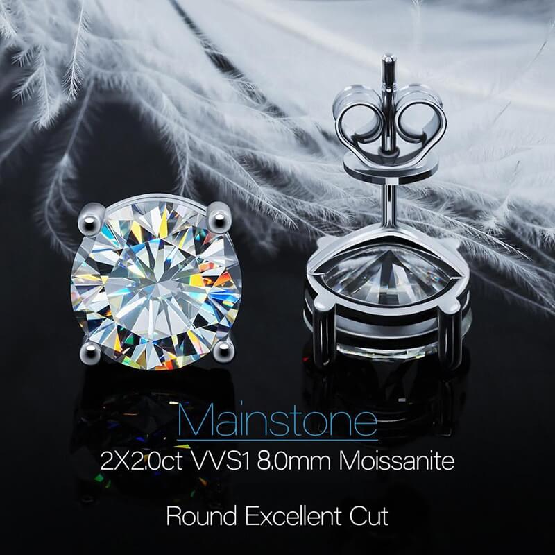 Classic Four-Prong Moissanite Stud Earrings