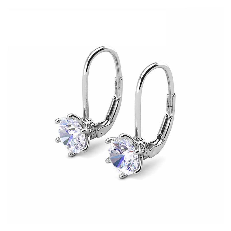 Fleur Leverback Moissanite Earrings-VOOGME