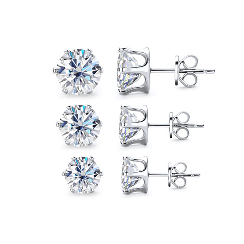Paller Six Prong Moissanite Earrings-VOOGME