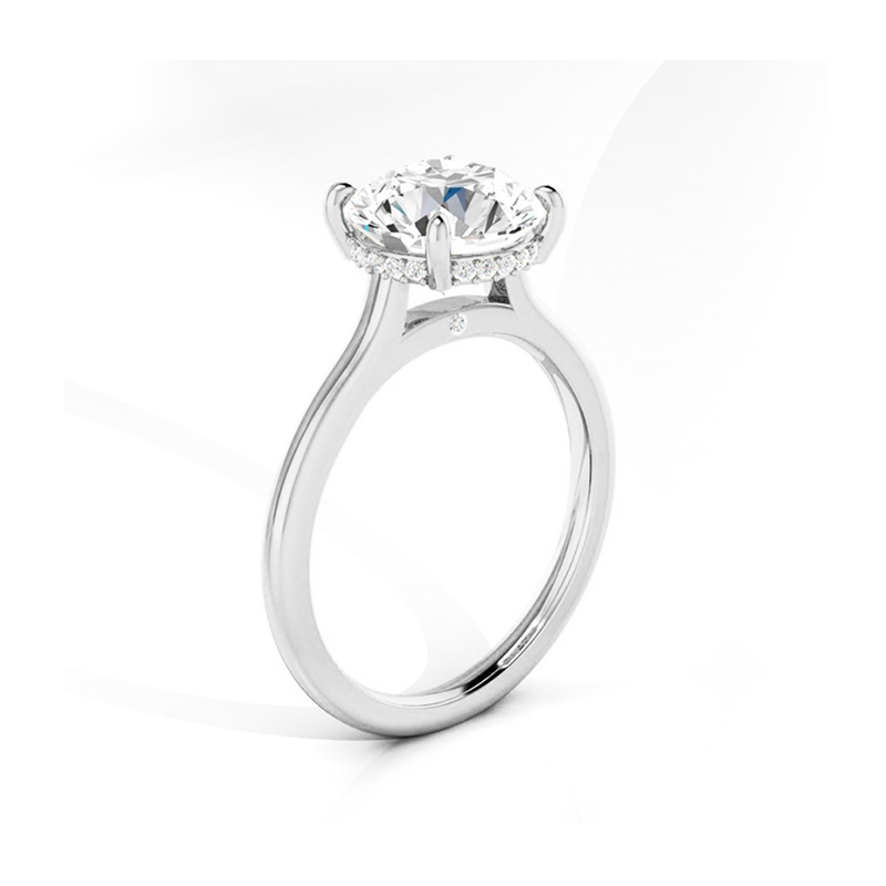 Vins Hidden Halo Moissanite Engagement Ring-VOOGME