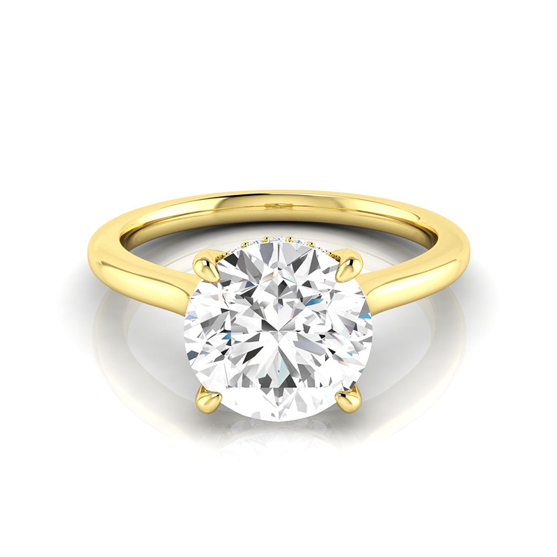 Vins Hidden Halo Moissanite Engagement Ring-VOOGME
