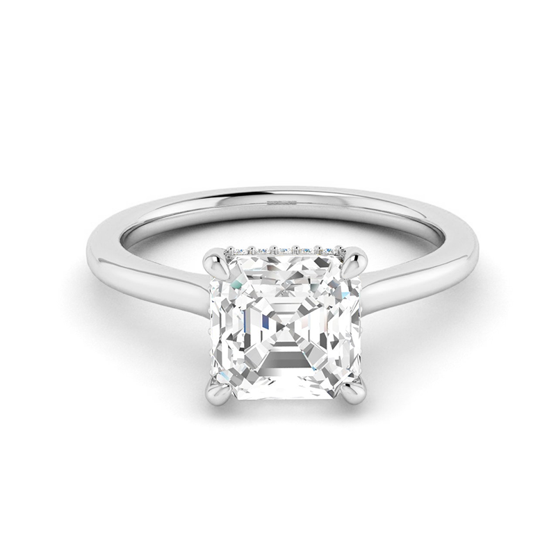 Vins Hidden Halo Moissanite Engagement Ring-VOOGME