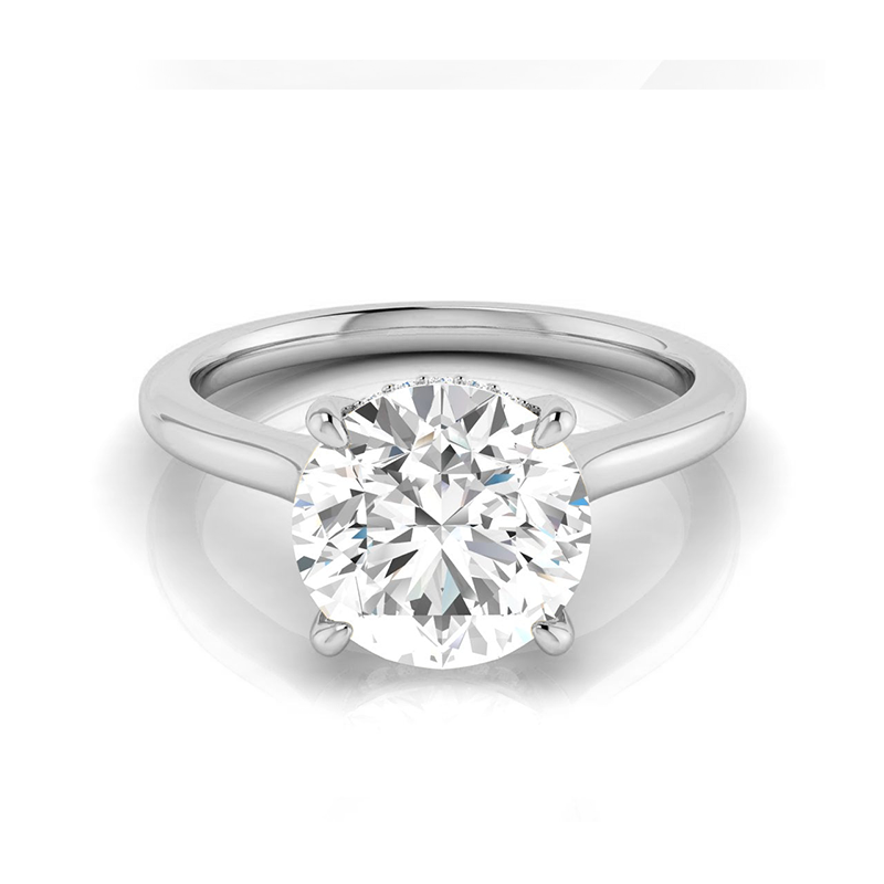 Vins Hidden Halo Moissanite Engagement Ring-VOOGME