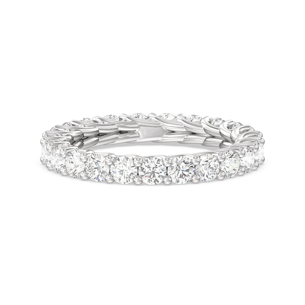 Riviera Embrace Round Moissanite Wedding Band-VOOGME