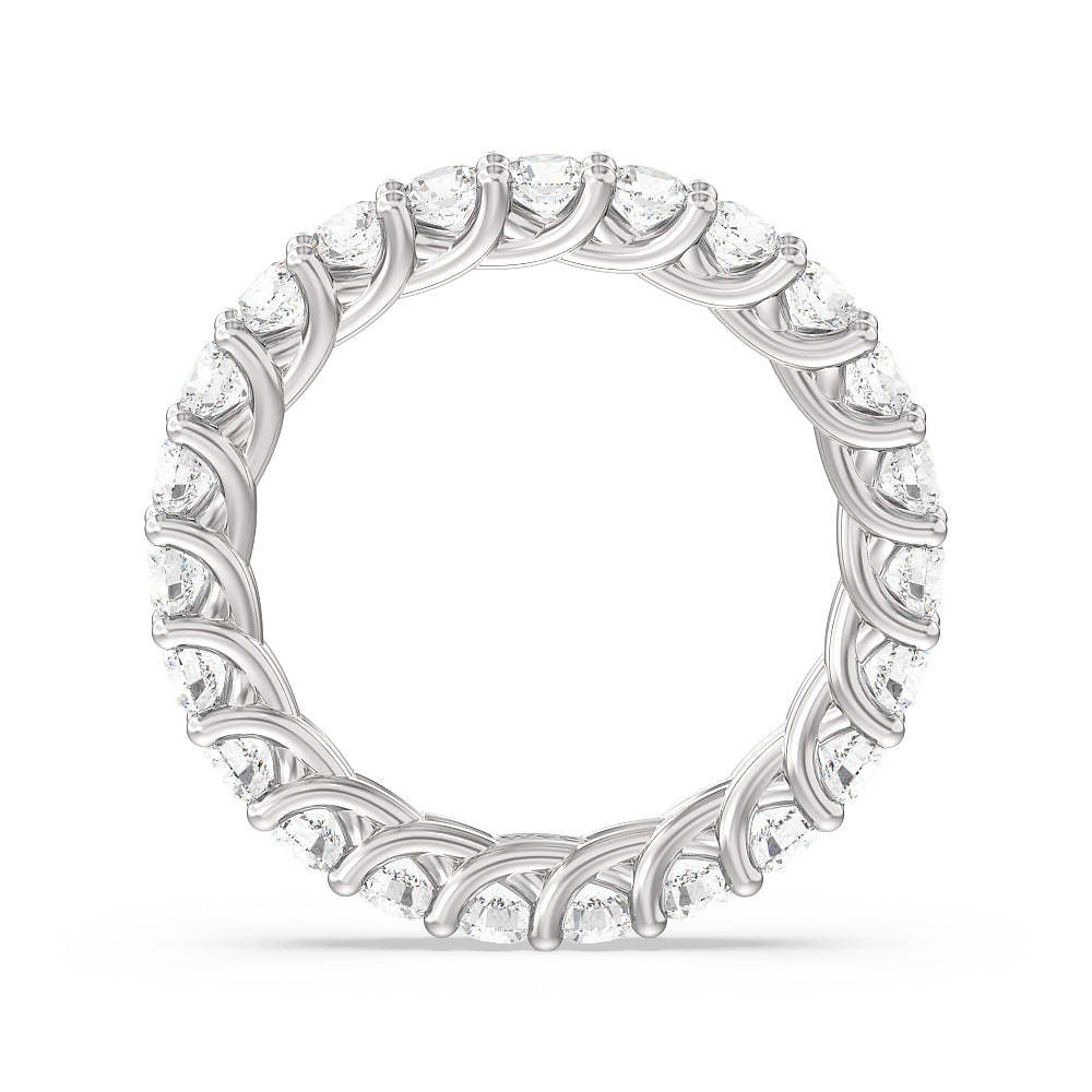 Riviera Embrace Round Moissanite Wedding Band-VOOGME