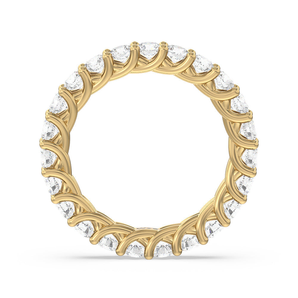 Riviera Embrace Round Moissanite Wedding Band-VOOGME