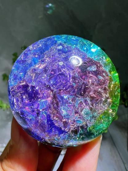 nice rainbow colorful crackle spheres 5cm