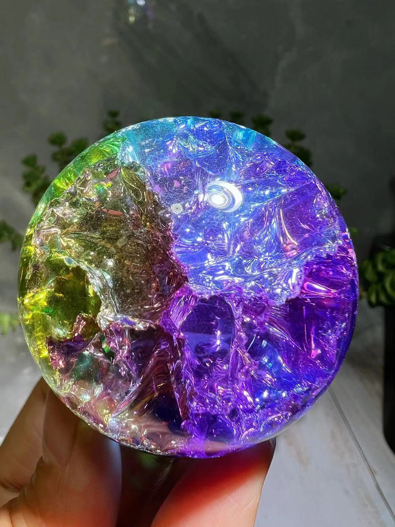 nice rainbow colorful crackle spheres 5cm