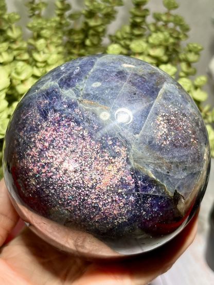 natural nice big lolite sphere with super nice sheen flash 