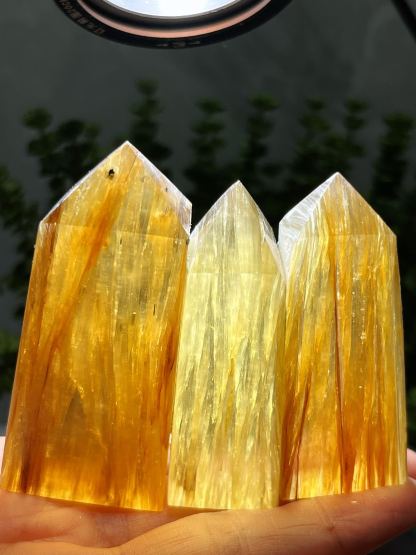 natural gold mica points